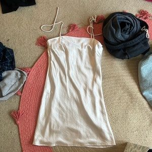 Princess Polly Champagne colored silk dress NWT